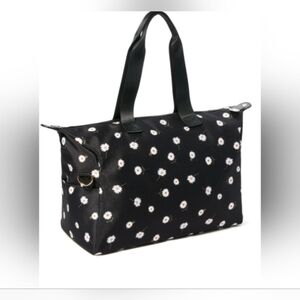 Alice + Olivia Black Daisy Floral Duffle Bag